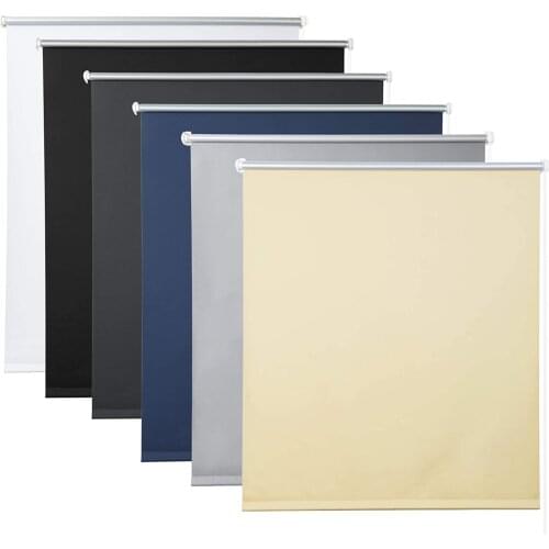 Blackout Roller Blind Thermo Roller Blind No Drilling Required Side Pull Opaque Privacy Sun Protection for Windows and Doors