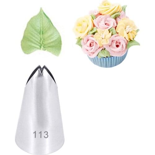 1PC #113 Leaves Nozzles Stainless Steel Icing Piping Nozzles Tips Pastry Tips For Fondant Cake Baking Decorating Tools