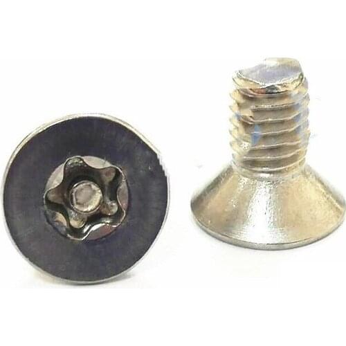 10pcs M5 stainless steel flat head screw pentacle plum star column core anti-theft screws bolts bolt 8-16mm length
