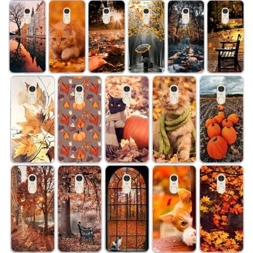 353FG Autumn leaves Soft Silicone Tpu Cover phone Case for xiaomi redmi 7 7a note 4A 4X 6 Pro 6A 7