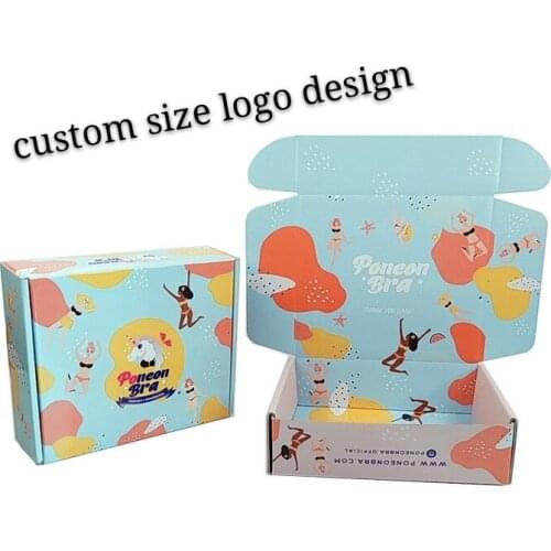 500pcs custom size logo Paper box Kraft Box Post Craft Pack Boxes Packaging Storage Kraft Paper Boxes Mailing Box