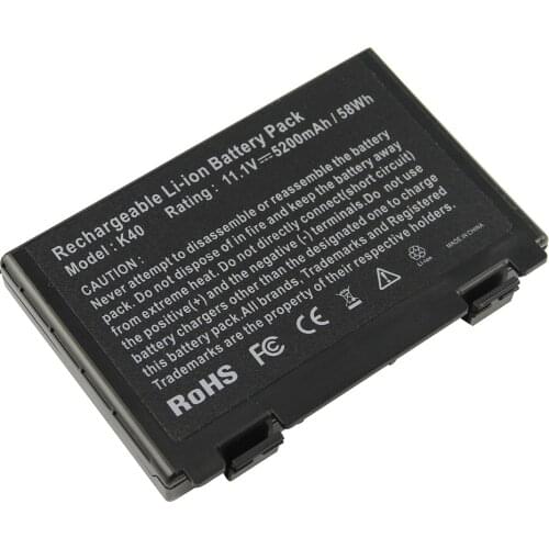 5200mAh for Asus Laptop battery K40 K40A K40E K40S K40IJ K40IN K50 K51 K60 K61 K70 K80 K70IC K70IJ K70IO X50 A32-F82 F52
