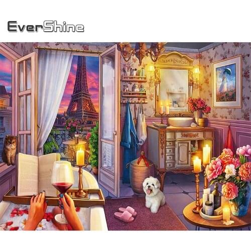 Evershine Diamond Painting Bedroom New Arrival Diamond Embroidery Tower Landscape Cross Stitch Mosaic DIY Art Handmade Hobby