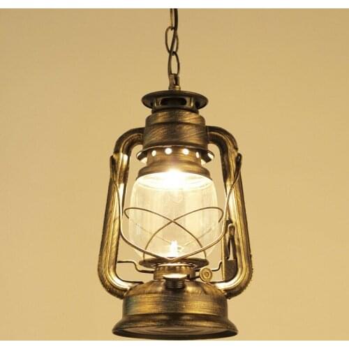Antique Retro Classic Kerosene Lantern Pendant Lamp Hanging Emergency Lamp Decor Lighting Fixture LED Suspension Lamps PA0310