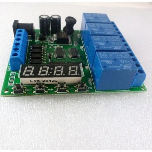 CE007 DC 12V 4 Channel Multifunction Cycle Delay Timer Relay Module for Timing Loop Interlock Self-locking