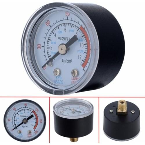 Mayitr 0-180PSI Air Compressor Gauge 1/8" Male Thread Hydraulic Fluid Pressure Gauge 0-12Bar For Air Compressor