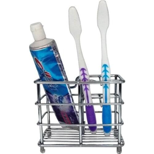 Simple Toothpaste Stand Multi Function Stainless Steel Toothbrush Holders Storage Rack for Home Bathroom Supplies W9088