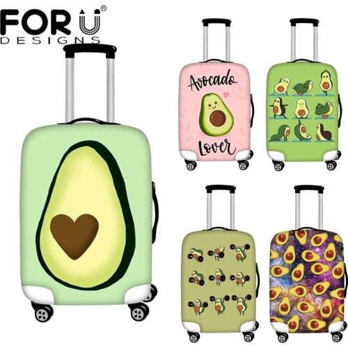 FORUDESIGNS Funny Style Avocado Pattern Elastic Luggage Covers for Girls Thicken Suitcase Protector Case Fashion Travel Gadgets