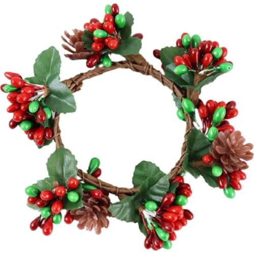 Artificial Pine Wreath Simulation Decoration Christmas Garland Floral Décor For Gifts Fashion Home Candle Ring Ornaments
