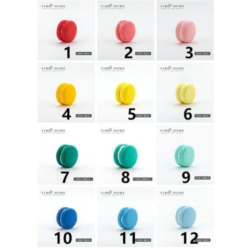 6pcs Artificial Decoration Macrons fake macrons made from clay 3.3cm multi-color cake decorating for showcase photography