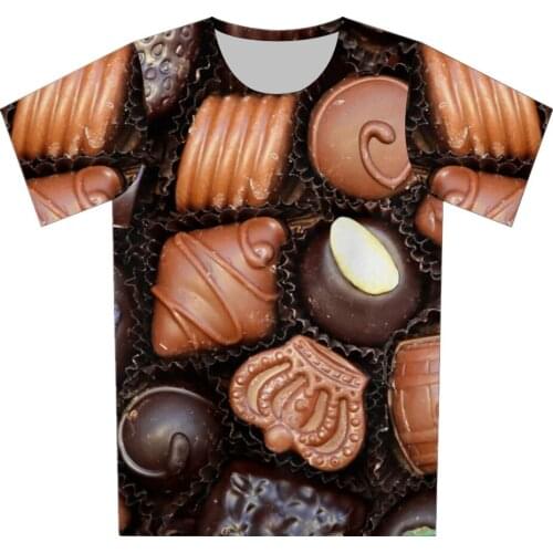 Joyonly 2018 Children 3d T-shirt Pizza Siut Pills Food Chocolate Hamburger Printed T shirt Boys Girls Summer Cool Tops Clothes