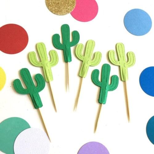 Cactus mexican fiesta birthday wedding cupcake toppers baby shower party cake decoration doughnut food tooothpicks