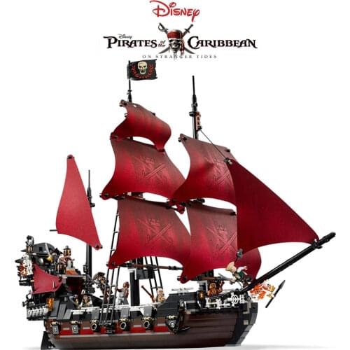 New 1151PCS Caribbean Pirates Ship Black Pearl Queen Annes Revenge Pirates Ideas Model 4184 4195 Building Block Brick Kid Gift