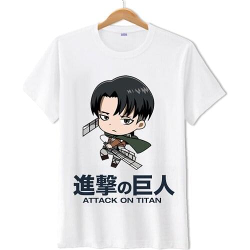 Summer New Japanese Anime Attack on Titan Cartoon T-shirt Short Sleeve O-Neck Tees Casual Harajuku Men Clothing