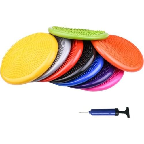 Yoga Balance Cushion with Air Pump Explosion-proof Pilates Massage Ball for Balance Training Home Gym Fitness Equipment 33cm