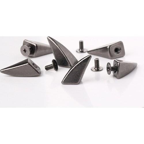 100sets Black Dragon Claw Punk Spike Studs Metal ScrewBack Leathercraft Shark Findings For Leather Bracelets Pet Collars Bags