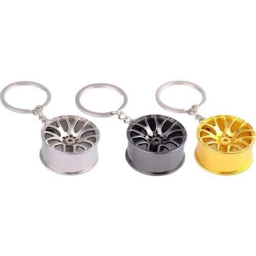 Metal Wheel Rim Keychain Auto Car Handbag Bag Wheel Hubs Key Chain Keyring Holder Hanging Pendant Charm Decor for Woman Man