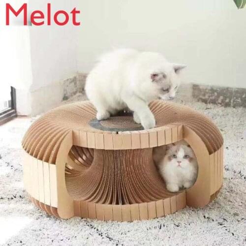 Fashion Luxury Super Large Cat Tunnel Toy Cat Scratch Board Cat Toy Assembly DIY Cat Nest Corrugated Paper Pet Products