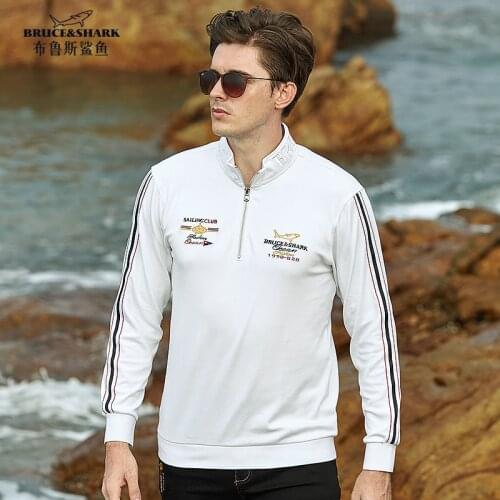 Bruce&Shark Men Polo Shirt Thicken Soften Cotton Solid Long Sleeve Polo Men Fashion Casual Smart Business Style Male Polo tops