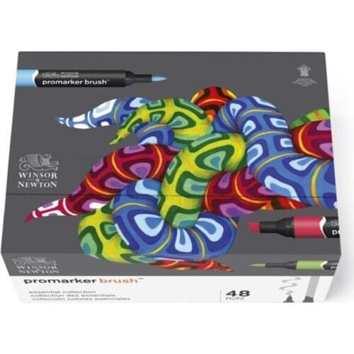 Winsor & Newton Pro Marker, Essential Collection, Set of 48,Winsor & Newton Promarker 48 color Twin Tip Alcohol Graphic Markers