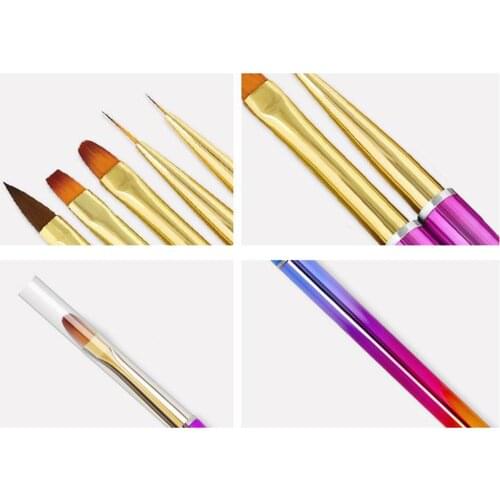 5x Gel Polish Nail Art Brush Set Design Pen Liner for Salon Home DIY