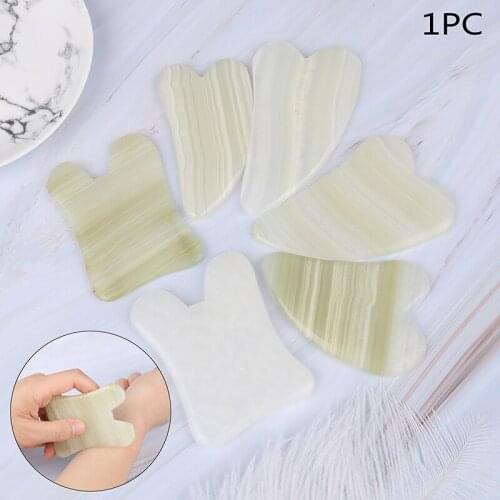 Natural Jade Guasha Stone Board Massage Guasha Plate Jade Face Massager Scrapers Tools For Face Neck Back