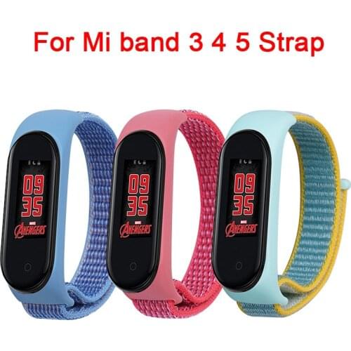 For Mi band 4 3 5 Nylon Bracelet Smart Watch Strap Replaceable For Xiaomi Mi Band 3 4 5 Strap silicone Bracelet Sport Wristband