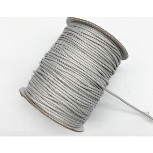 New 0.5 0.8 1.0 1.5 2.0mm Light Grey Waxed Cord Waxed Thread Cord String Strap Necklace Rope Beads for Jewelry Making
