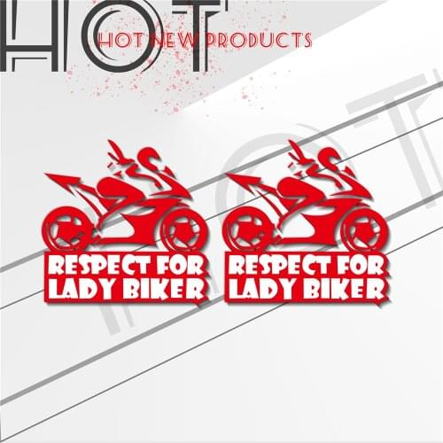 Pegatinas Motorcycle Reflective Stickers Body helmet fuel tank Waterproof logo decal For lady biker RESPECT FOR LADY BIKER