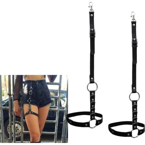 2 Pack Ladies Punk PU Leather Garter Belt Body Harness Garter Belts Cosplay Lingerie Sleepwear Leg Harness Garter Belt