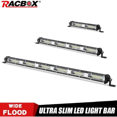 7'' 13'' 20'' Straight LED Light Bar 60W 120W 180W Slim Work light 12V 24V Flood Beam Lamp for Offroad 4x4 Jeep ATV SUV Truck