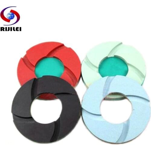 RIJILEI 4 PCS/SET 4 Inch Renovate Floor Polishing Pads 100mm Dry/Wet Concrete Polishing Pad Marble Granite Abrasive Tools 4FP1-1