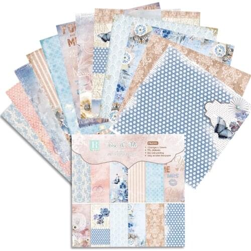 12 Sheets You And Me Scrapbooking Pads Paper Origami Art Background Paper Card Making DIY Scrapbook Paper Craft