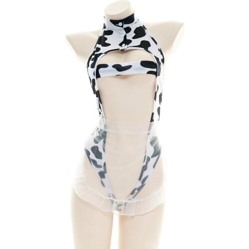 Lolita Girls sexy lingerie underwear maid outfit Japanese cosplay suit uniform anime cow Exotic costume apron