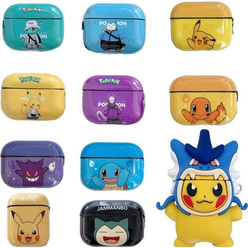 Pokemon Pikachu Anime Silicone Soft Protective Sleeve Apply To Apple AirPods 1 2 Pro Bluetooth Charging Headset Protective Case
