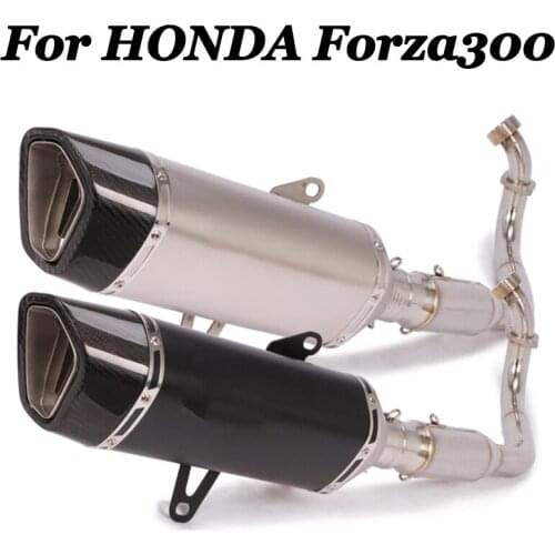Slip On For Honda Forza300 2017-2019 Full Motorcycle System GP Exhaust Carbon Fiber Muffler Pipe Front Middle Link Pipe Laser