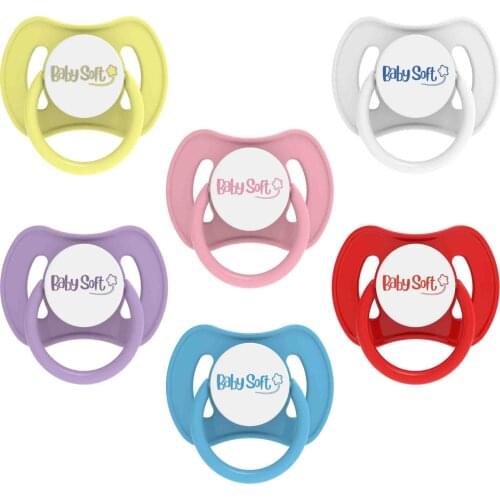 Mother Baby best Silicone Round Tip With Cartoon Pattern Solid Color 0-18 Moon Girl/Boy Baby Pacifier Babysoft