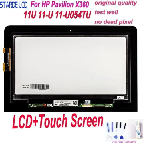STARDE LCD For HP Pavilion X360 11U 11-U 11-U054TU LCD Display Touch Screen Digitizer Assembly with Black Flex Cable+Free Tools