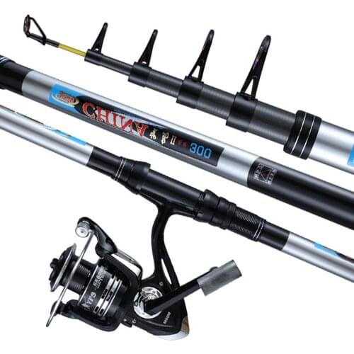 10KG Weight Fishing Rod Portable Carbon Fiber Sea Spinning Fishing Rod and Reel Set 100M Long Shoot Feeder Pole for Travel Fish