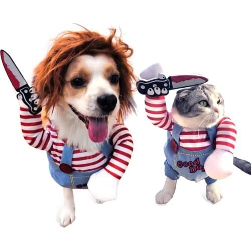 Pet Dog Funny Clothes Dogs Cosplay Costume Halloween Christmas Comical Outfits With Wig Set Pet Cat Dog Festival Party Clothing