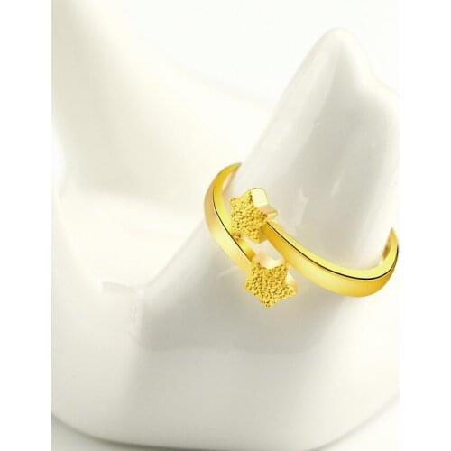 Korean Womens Ring Gold Color Stars Bride for Girlfriend Wedding Engagement Anniversary Jewelry Party Birthday Gifts Female