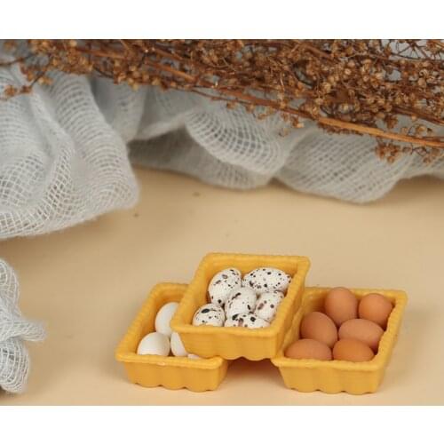 1:12 Dollhouse Miniature Mini Egg with Tray Kitchen Accessories Model Toys 1Set (6*egg with Tray)
