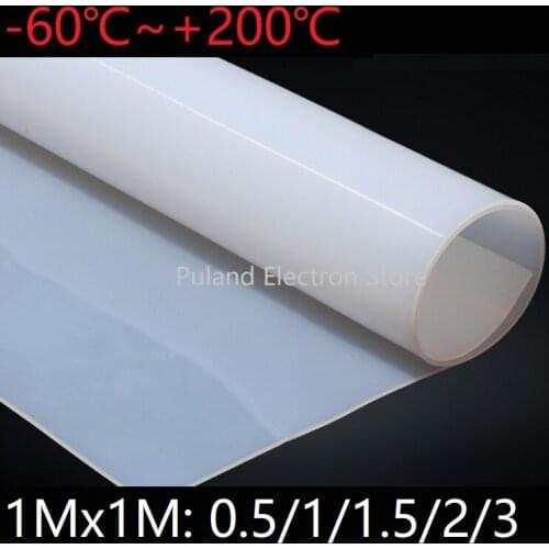 1M*1M*4mm Silicone Rubber Sheet Cushion Sealing Film Plate Mat Square Flat Gasket Heat Resist Milky White