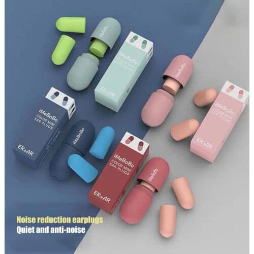 1 Pair Ear Plugs Ventilate Design Isolate Snoring Sponge Soft Foam Hear Protect Noise Reduction Earplug for Home