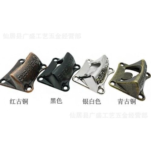 100pcs/lot Bronze Chrome Black VINTAGE Zinc Alloy Vintage Collectable Wall Mounted Beer Soda Bottle Bar Opener W Fixing Screws