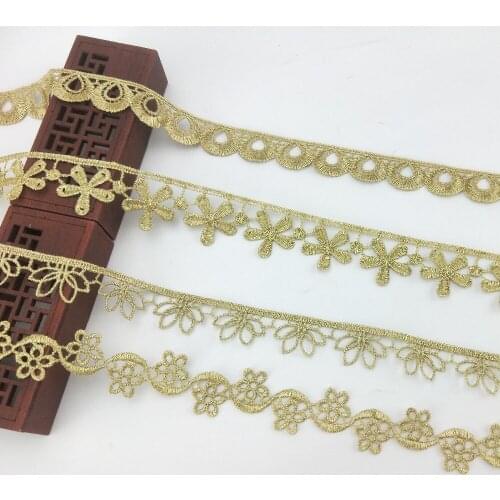 2 yard width gold lace DIY lolita garment accessories sewing edge trim wedding lace lace material the queen dress XYJB14-17