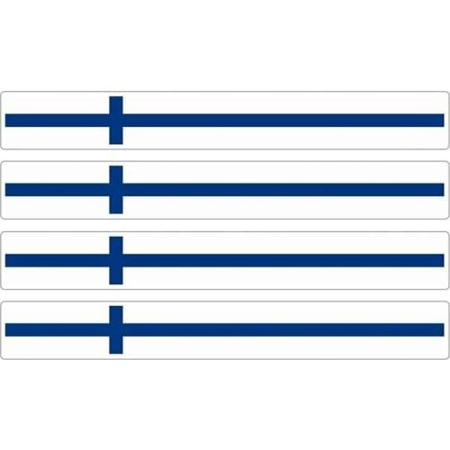 4 X Car Stripe Finland Car Stickers Motorcycle Racing Flag Sticker Skateboard Decal Bike Moto Tuning Vinyl,13cm*1cm