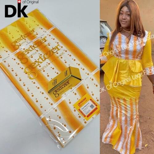 5 Yards Special Price Printing Bazin Riche Gextczer 2021 Nouveau Jacquard Lace Fabric for Nigerian Bazin Riche Wedding Material