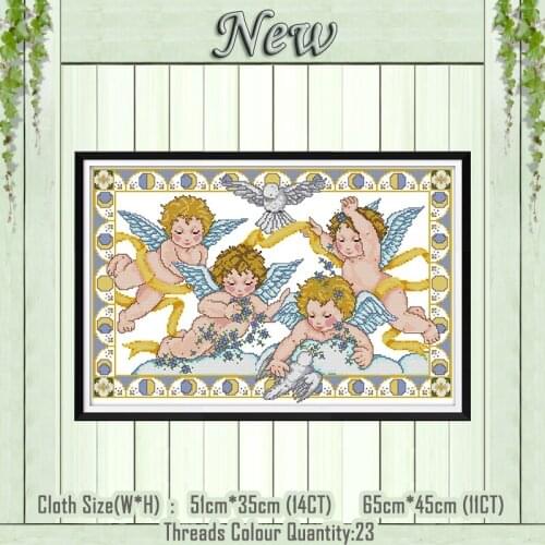 Angel Blessing boy lovely decor painting counted printed on the canvas DMC 11CT 14CT kit Cross Stitch embroidery needlework Sets