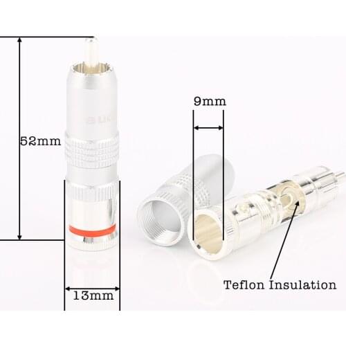 Audiocrast R001 silver plated Audio grade RCA connector Pure Silver Plated RCA terminal Audio RCA cable